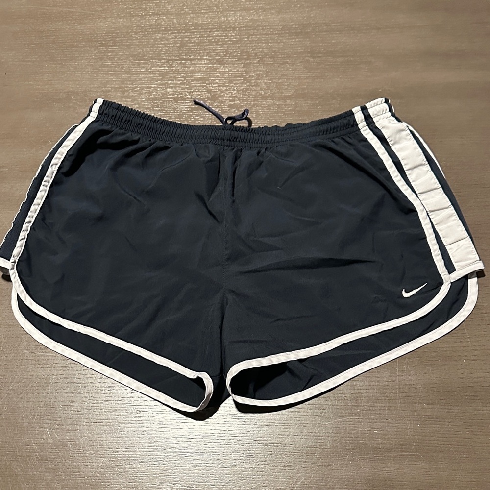 Nike ladies running shorts with lining. Navy. Size medium.
